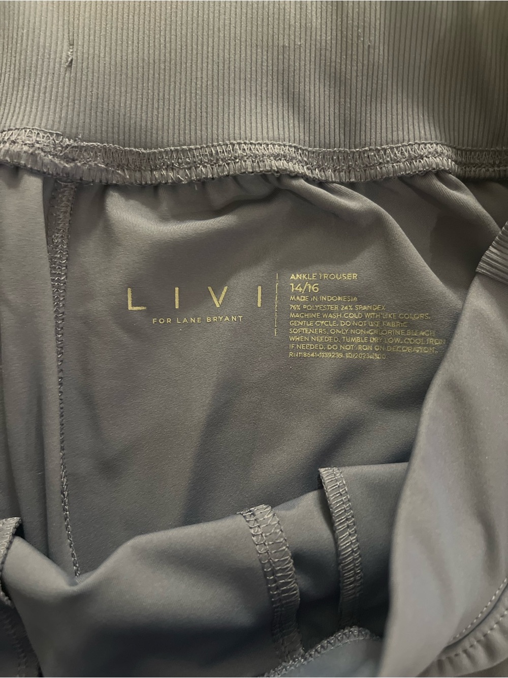 Lane Bryant LIVI Charcoal Gray Ankle Trouser Joggers